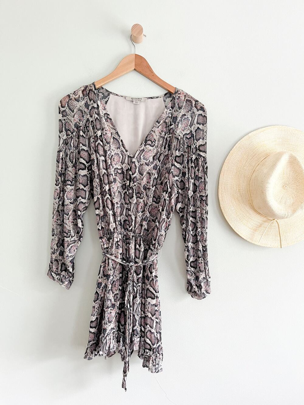 AllSaints | Kaylee Misra Snake Skin Playsuit Romper | Sz 4